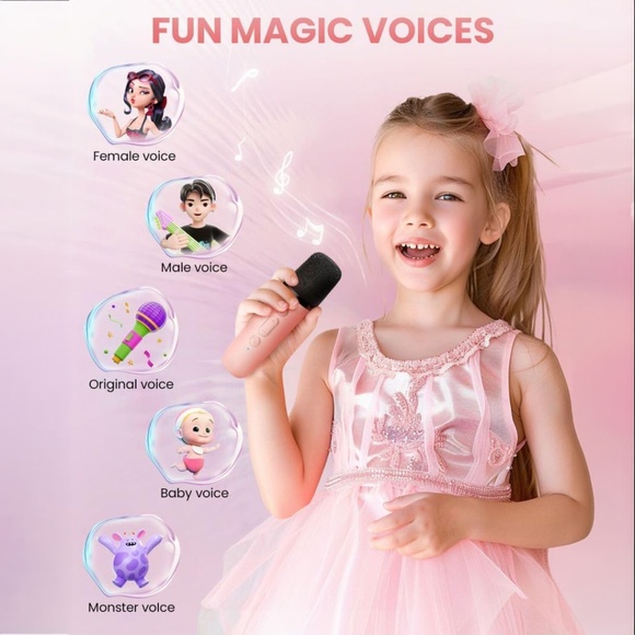 ✨ Aadmd Mini Karaoke Machine with 2 Wireless Microphones - RGB Lighting ✨ - Picture 7 of 7